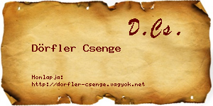 Dörfler Csenge névjegykártya
